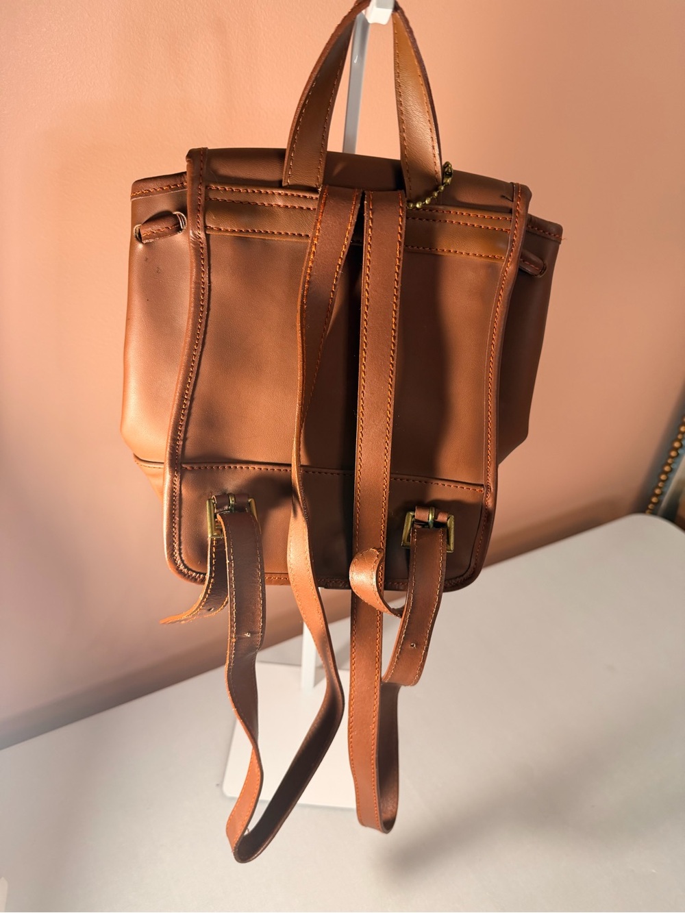Vintage Coach USA British Tan Leather Backpack | Glove Tanned Leather | - Picture 3 of 4